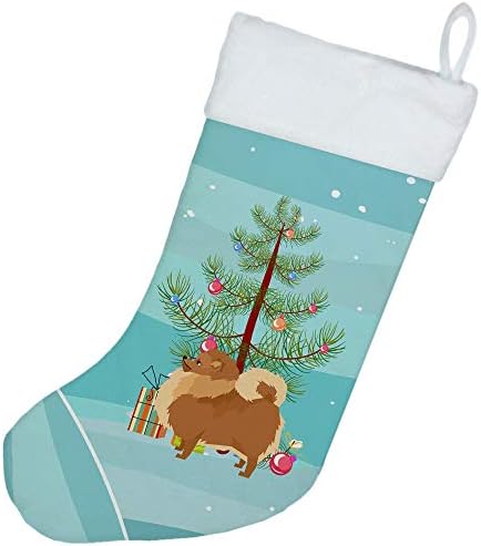 Богатства на Каролина CK3555CS Померански новогодишно пориење Божиќно порибување, камин што виси чорапи Божиќна сезона забава Декорации за семејни
