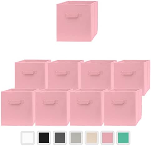 Коцки за Складирање поматри-Корпи За Складирање коцки од 11 инчи | Корпа За Организатор На Преклопување За Плакар, Облека И Играчки | 2 Армирани