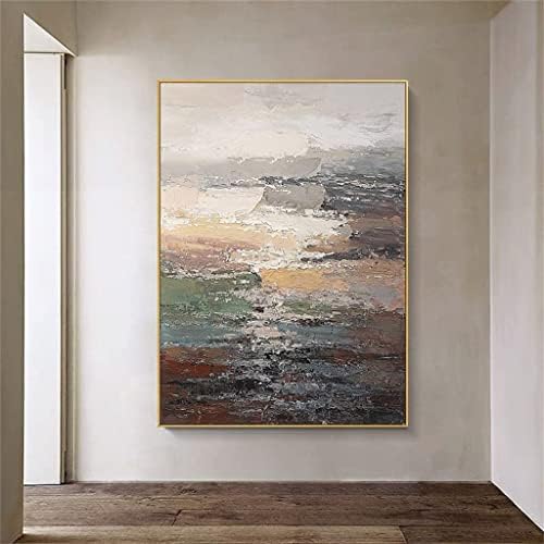 MJWDP Океан пејзаж изгрејсонце пејзаж со голема големина рачно насликано масло сликарство со рачно платно платно уметнички подарок