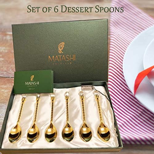 Маташи MTTSPN434-6 лажици за десерт, сет од 6, злато