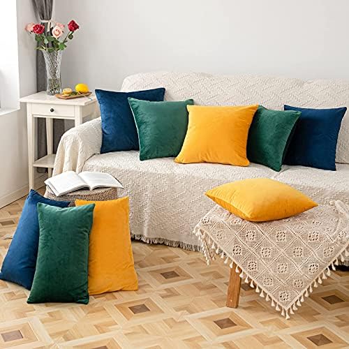Бакумон, 2 пакувања 18x18 кадифена перница опфаќа декоративни случаи на фрлање перница, фрлаат капаци на перници, квадратни поставени за кауч софи дневна соба на отво?