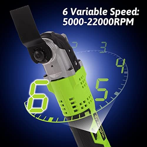 Yougfin 20V Комплет за алатка за безжични осцилирачки алатки со додатоци од 27 парчиња, 6 променлива брзина и 4,5 ° Осцилирачки агол, LED & Quick-Change, осцилирачки мултитул за сеч?
