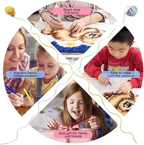 Zrechs Божиќно заклучување на куки за куки за почетници возрасни деца DIY капчиња за предиво комплети за таписерија за домашни декорации,