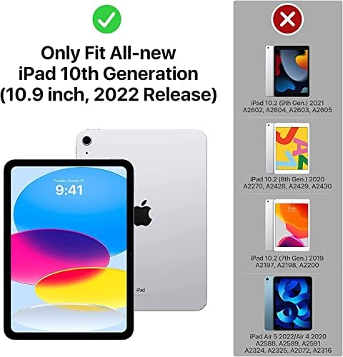 Бмуо Детска Футрола за iPad 10-Та Генерација 10,9 инчи 2022 - Со Вграден Заштитник На Екранот, Држач За Покривање Со Мала Тежина