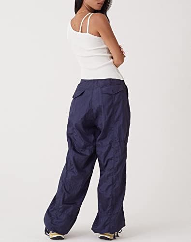 Womenените преголеми карго панталони, буги гроздобер права карго y2k панталони 90 -тите години секси ниско ниво на џогер џемпери улична облека