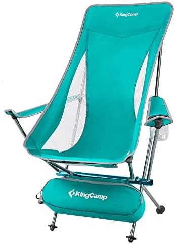 Kingcamp Ultralight Hige Backs Преклопување столици за кампување Возрасни со потпирач за рака, надградба на заграда за легура на алуминиум, 2 пакувања
