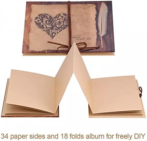 DLVKHKL 34 страници DIY занает фото албум гроздобер стил срце серија рачно изработен фото албум за скрип -книги travelубител на венчавки фото албум