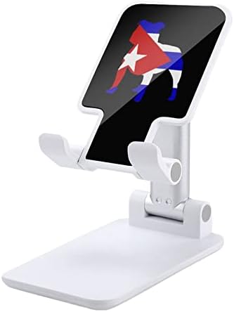 Pitbull Cuba Flag Print Coneabe Stand Complatible со таблетите за прекинувач за iPhone, прилагодлив прилагодлив за мобилен телефон, држач за десктоп