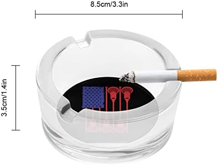 Американски лакрос знаме стакло пушење пепелници цигари цигари тркалезни држачи за фиока за подлога за затворен простор
