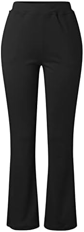 Женски јога панталони широка нога со џебови еластични високи половини цврсти лабави вклопувани трендовски обични спортски панталони