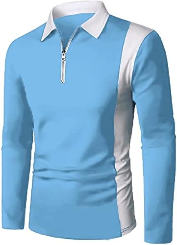 Rela Bota Mens долга ракав Поло кошули Хенли кошули мода мускули тенок вклопуваат обични голф патент маици контрастна боја
