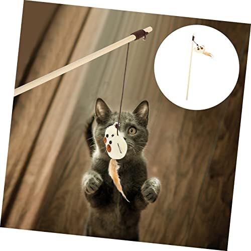 Ipetboom 4pcs Самоубава Закачка Смешни Интерактивни Бркање Стап Отворено Чистење Срцето Мачка Кученце Џвакање За Обука Затворен Третира