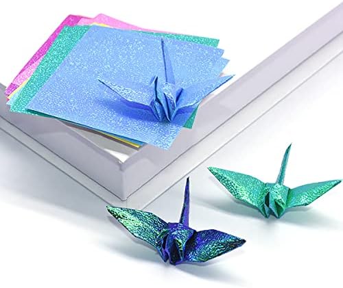 ECYC 50 парчиња 2.8x2,8 инчи сјај оригами хартија, хартија од оригами сјајна квадратна хартија рачна занаетчиска хартија