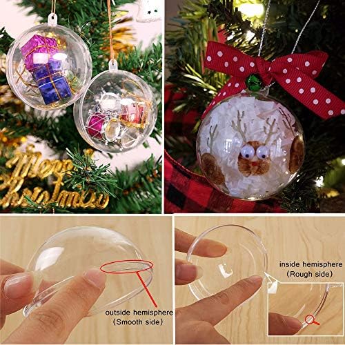 15 пакувања чисти Божиќни украси топка 100 мм чиста пластична топчеста за пополнување, украс за топки, топки за пластични украси за