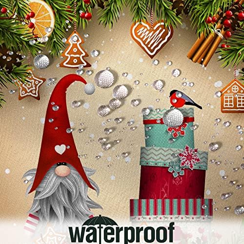 GCIREC Божиќни гноми за туширање, симпатична gnomes црвена кардинална птица борови топки xmas бања завеса дома када декор водоотпорна
