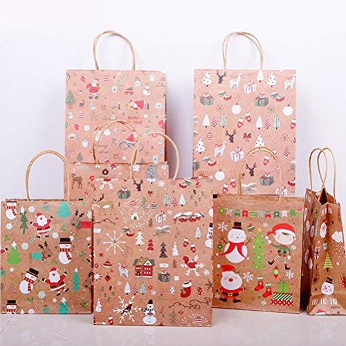 Кабилок Исклучителни 12 парчиња Божиќна Тема Цртана Забава Продавница За Подароци Торба За Складирање Бонбони Хартиени Кеси