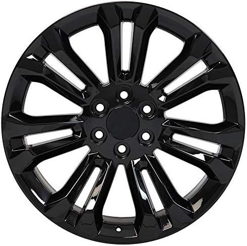 OE Wheels LLC 22 инчи бандажи се вклопува пред 2019 Silverado Sierra пред-2021 Tahoe Suburban Yukon Escalade Cv43 22x9 Gloss Black Woodyear