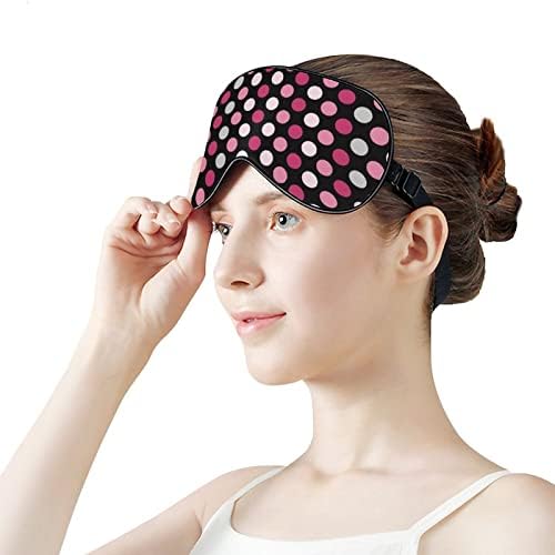 Розова полко точка смешна спиење маска за очи мек заслепено око со прилагодлива лента ноќна очила за мажи за жени