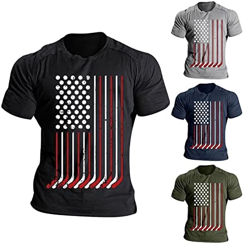 Руируилико машки патриотски кошули Америка знаме маица 2023 летни кратки ракави гроздобер графички 3Д отпечатоци маички