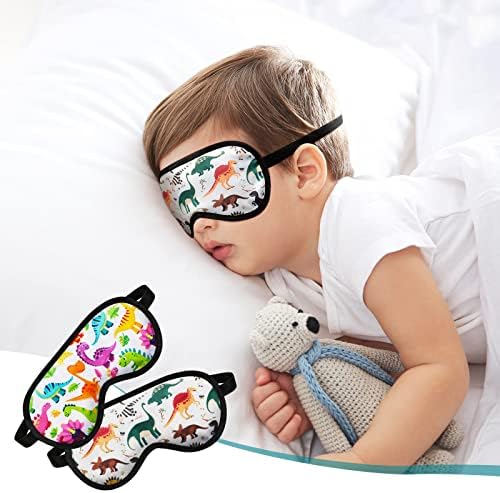 6 Пакет Деца Диносаурус Маска За Спиење Мека Сатенска Маска За Очи Момчиња Маска За Спиење Детска Ноќна Маска За Спиење Светло Што Го