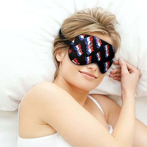 Хрватска знаме за спиење маска за очи за очи на очите со прилагодлива лента за слепите за патување за патување со авион