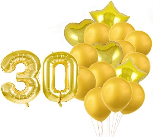 Слатки Украси за 30-ти Роденден Материјали За Забави, Златен Број 30 Балони, 30-та Фолија Миларни Балони Декорација На Балон Од Латекс, Одлични