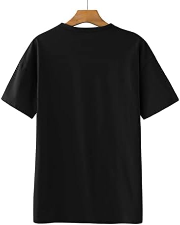 Врвна маичка за женска летна есен удобност облека мода со кратки ракави екипаж на екипажот на срцето графички салон блуза и еб