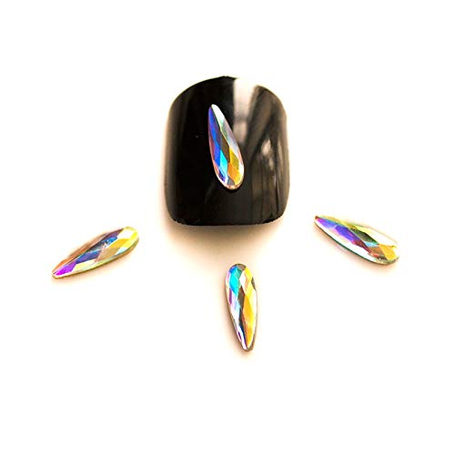Kamas 36pcs ab рамен облик на издолжена солза правоаголник стакло кристални камења за декорација на нокти за 3Д нокти.