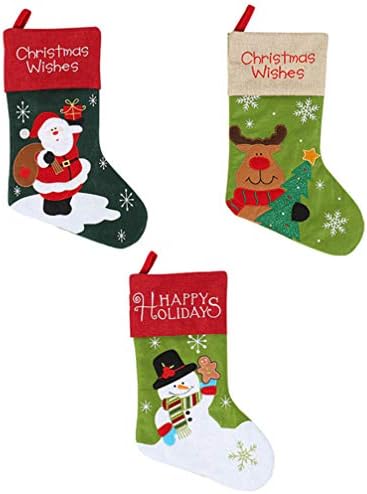 Исцели размачкана 3 парчиња Божиќно порибување големи чорапи Санта Снежен човек ирваси на ирваси Божиќни чорапи одморен дом Божиќна