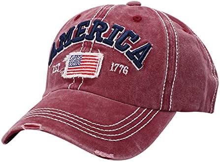 Спортски облечени дупки со знаме Сончеви капачиња измиени и капачиња за бејзбол капа со американски машки бејзбол бејзбол мајки со камиони за
