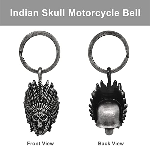 Индиски череп мотоцикл bellвонче за велосипедисти возачи мажи со закачалка од bellвонче, возење со моторцикли додатоци за мотоцикли