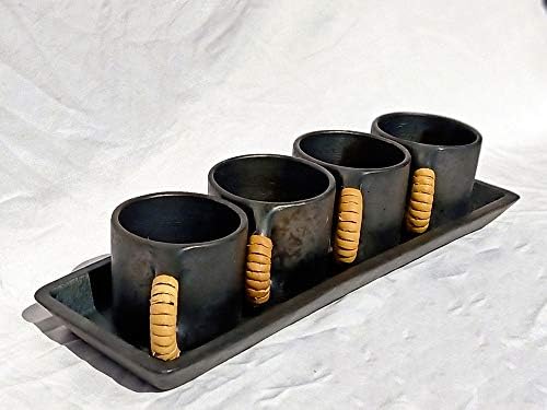 Теракота Од Сачи Лонгпи Црна Керамика Кафе-Чаши &засилувач; Послужавник Во Собата