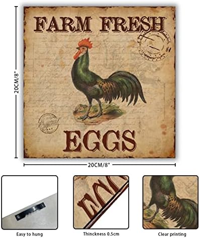 Фарма свежи јајца Дрвени знаци гроздобер пилешко знак декоративна фарма куќа wallидна уметност смешна фарма куќа дрво знак за дома