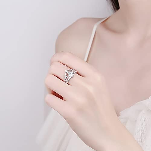 Прстени за жени 2023 година роденденски подароци ringвонат вечност принцеза срце циркон круна loveубов прстен прстен прстен прстен