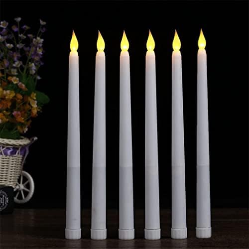 Свеќник од 6 парчиња предводени од свеќички со свеќи управувани со лажни трепети свеќници за свадбени забави декорација