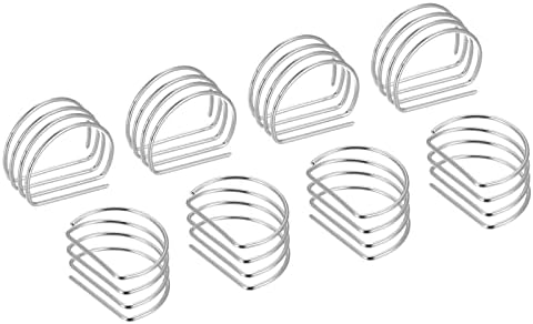 Укчел метални прстени за салфетки сет од 8, Д форма на салфетка држач за прстенести токи за украси за трпезариска маса, свадба
