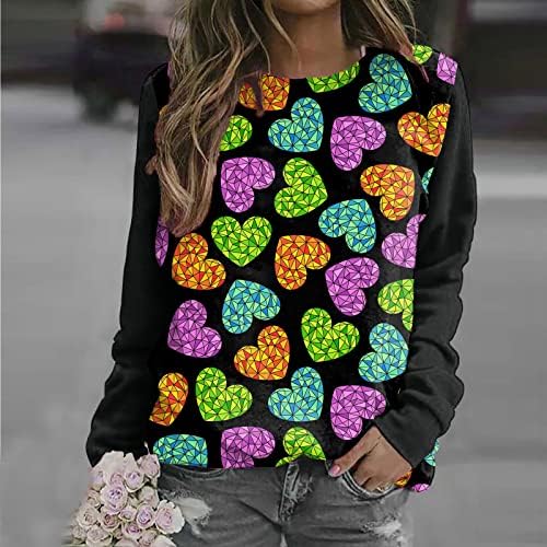 Женски врвови плус големина џемпери на екипаж y2k облека пролетни врвови графички маици долги ракави кошули што излегуваат на врвови пулвер