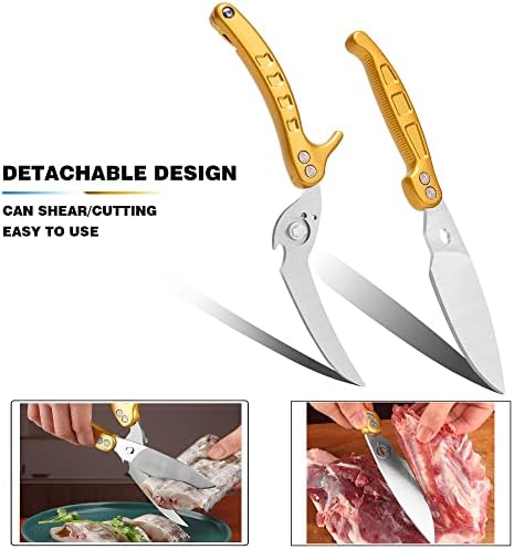 Златни кујнски ножици со сет за ножици за домаќинства