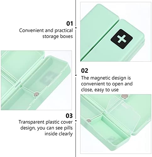 Исцелени 2 парчиња 1 Поставете Капсули За Складирање Компактни Лекови За Џвакање За Магнетно Потсетување Организатор На Отворено Чанта