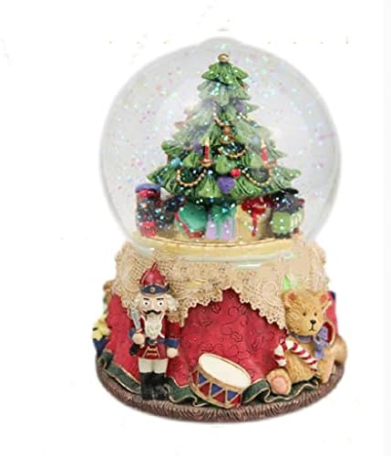 DLVKHKL новогодишна елка сонувам кристална топка музичка кутија ротирајќи мал воз октава кутија девојки Божиќ роденден подарок