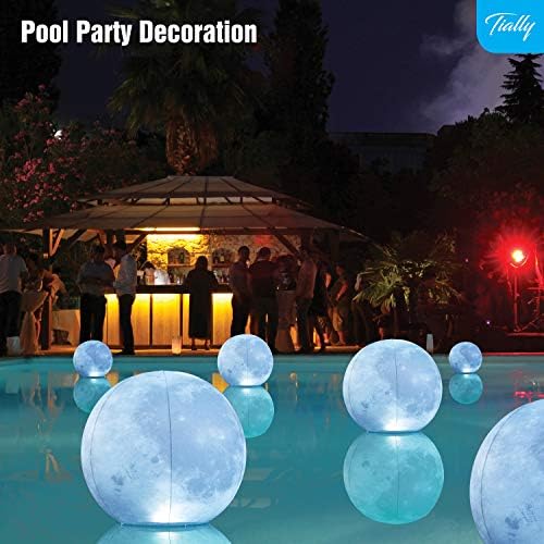 Светла со лебдечки базени со полна месечина соларна моќност - 14 светла за базени што лебдат, надуени водоотпорни LED светлосни топки, додатоци