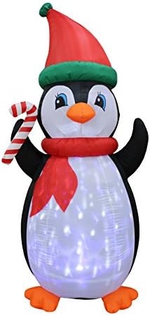 Два божиќни украси за украси, вклучуваат божиќни пингвин со високи 7 стапки со светла со трепкање, и 6 стапала високи осветлени