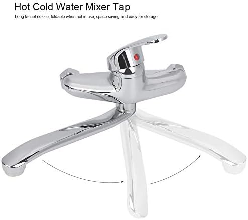 Бања мијалник тапа wallид монтиран месинг топла ладна вода миксер Допрете двојни дупки единечна рачка долга млазница на тапа на