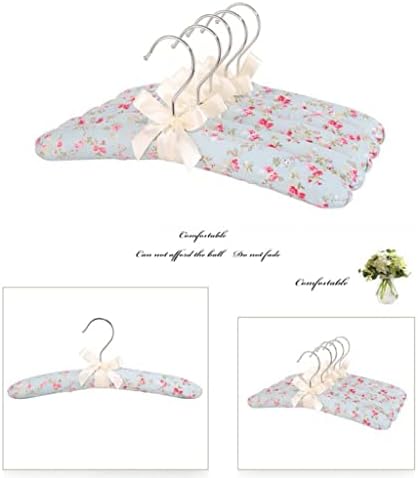 Орев 5 парчиња цвет печатена памучна ткаенина сунѓер закачалка елегантна сунѓерска облека облечена облека за облекување закачалки за печатење
