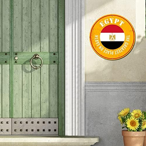 Знаме на патриотска египетска земја Најголемото место на Земјата околу металниот калај знак гроздобер метален постер класичен врата
