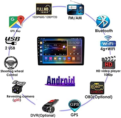 ПЛОКМ Андроид 10 Автомобил Стерео Радио со 9 Екран На Допир Компатибилен Со R-enault Duster 2010-2015 Bluetooth Без Раце Радио DAB