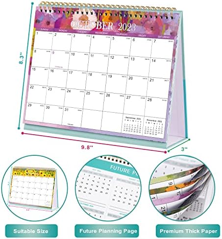 2023-2024 Календар на бирото-Календарот за десктоп за стоење на десктоп 2023-2024, јули 2023 година-декември 2024 година, 18 месеци Календарот