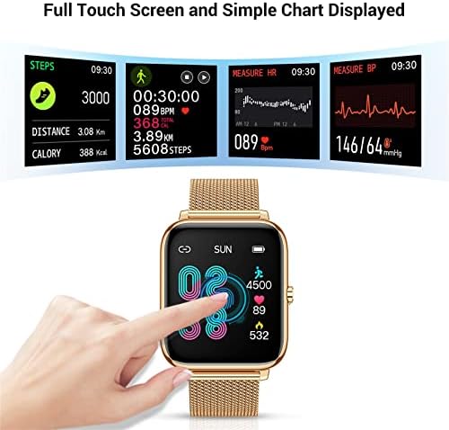 Паметен Часовник на canmix За Андроид Телефони iOS Водоотпорни Паметни Часовници За Жени Мажи Спортски Дигитален Часовник Фитнес Тракер Отчукувањата На Срцето Крв Мон