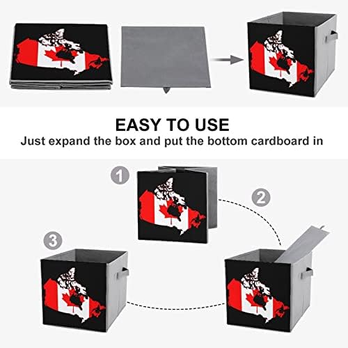 Канада Знаме Преклопни Канти За Складирање Основи Склопувачки Коцки За Складирање Ткаенини Организаторски Кутии Со Рачки