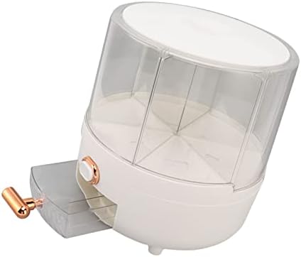 Кутија за складирање на жито Амонида, диспензерот за жито, ротирачкото отстранливо покритие со 360 степени, транспарентно, 6 оддели за ориз